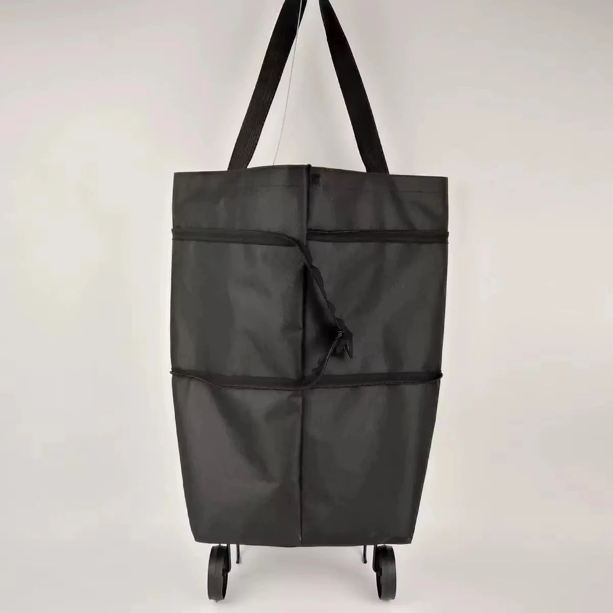 Foldable Rolling Shopping Cart with Wheels & Shoulder Bag