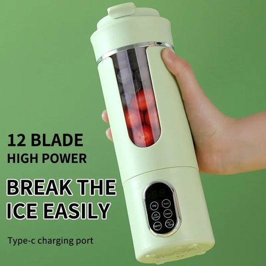 530ml Portable USB Rechargeable Blender with 12 Blades