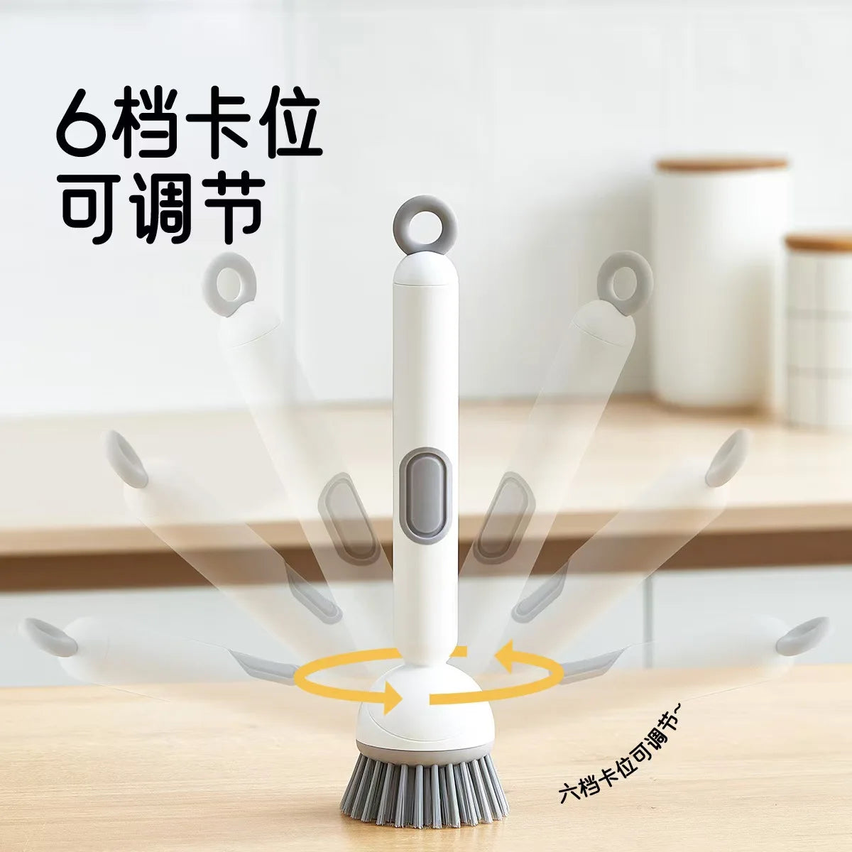 Rotating Kitchen Cleaning Brush with Long Handle