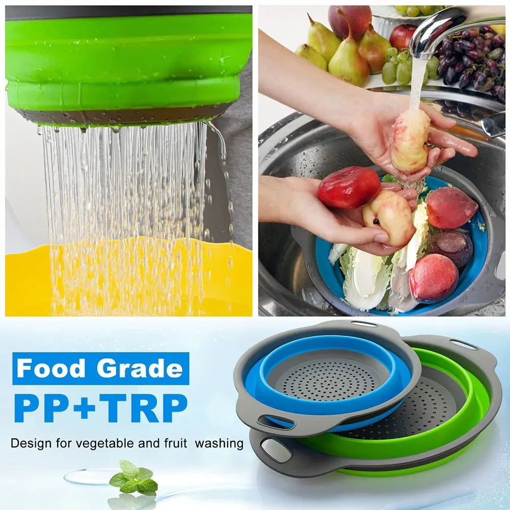 Collapsible Silicone Strainer — Fits in Any Drawer