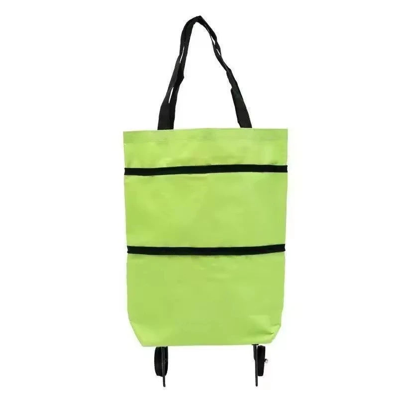 Foldable Rolling Shopping Cart with Wheels & Shoulder Bag