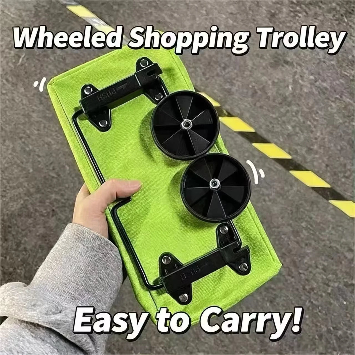 Foldable Rolling Shopping Cart with Wheels & Shoulder Bag