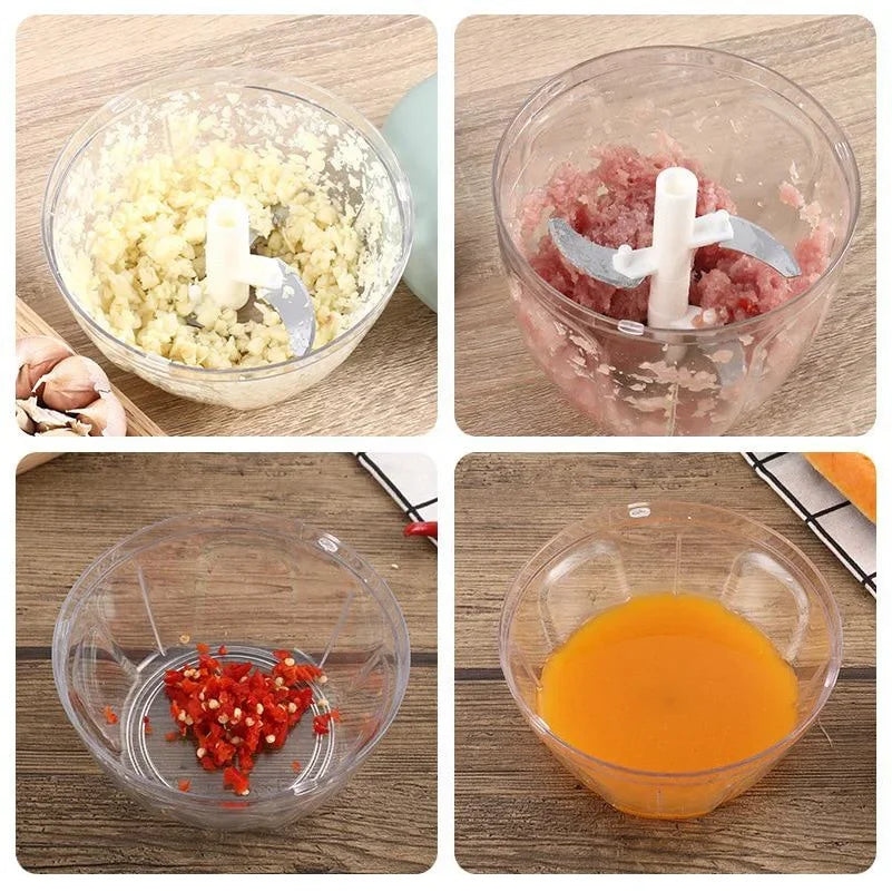 Manual Rotary Chopper — One-Pull Mincing for Veggies & Herbs