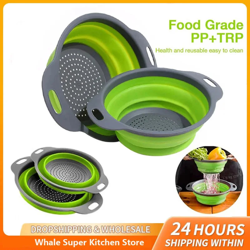 Collapsible Silicone Strainer — Fits in Any Drawer