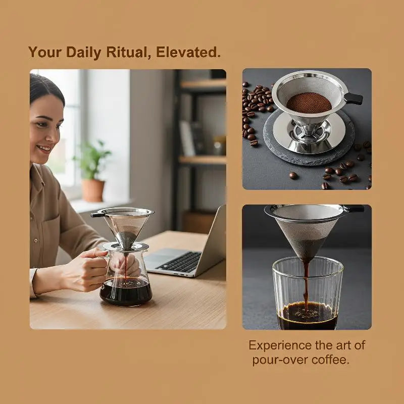 Reusable Pour-Over Coffee Dripper — Paperless & Fuss-Free