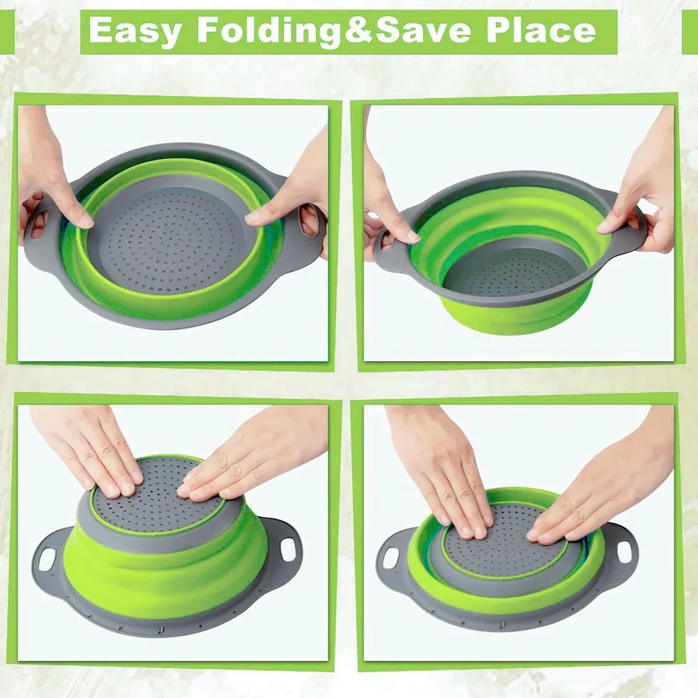Collapsible Silicone Strainer — Fits in Any Drawer