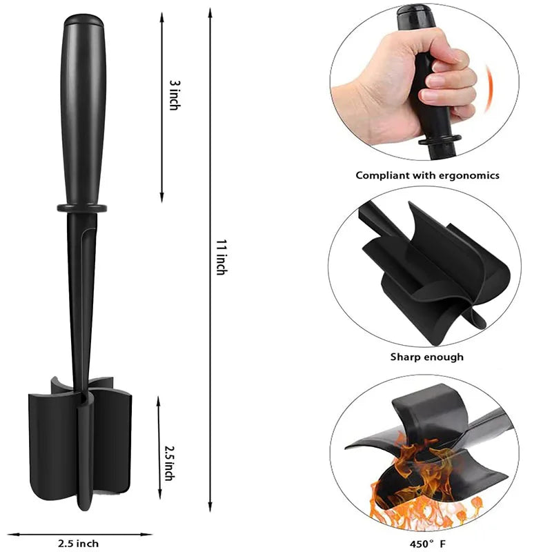 Handheld Meat & Food Masher — Quick Mince, No Electricity
