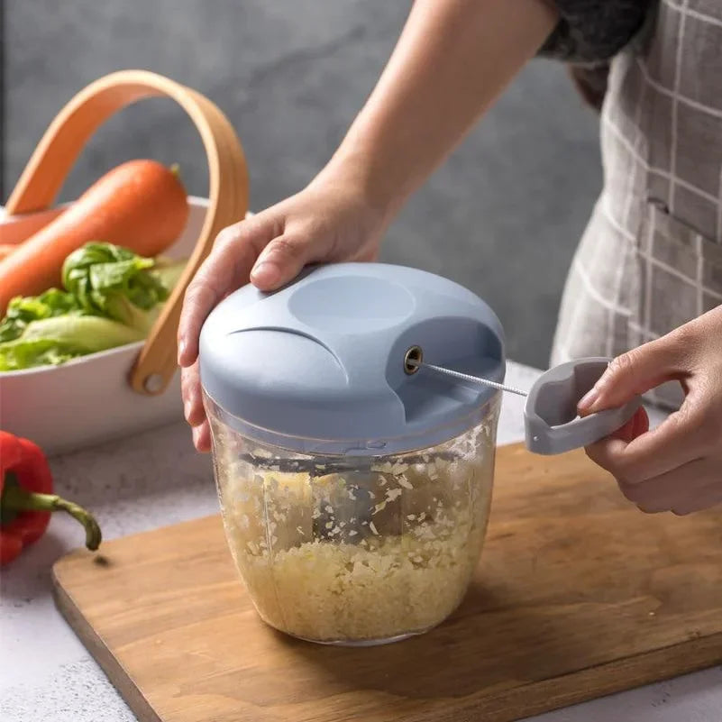 Manual Rotary Chopper — One-Pull Mincing for Veggies & Herbs